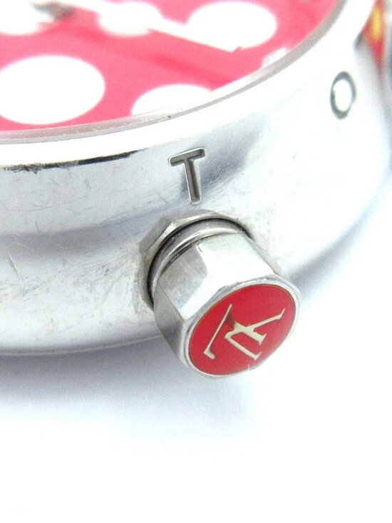 LOUIS VUITTON Tambour Q12M7 1**/1** Silver Red Cream Women\'s Wrist Watch main image 9